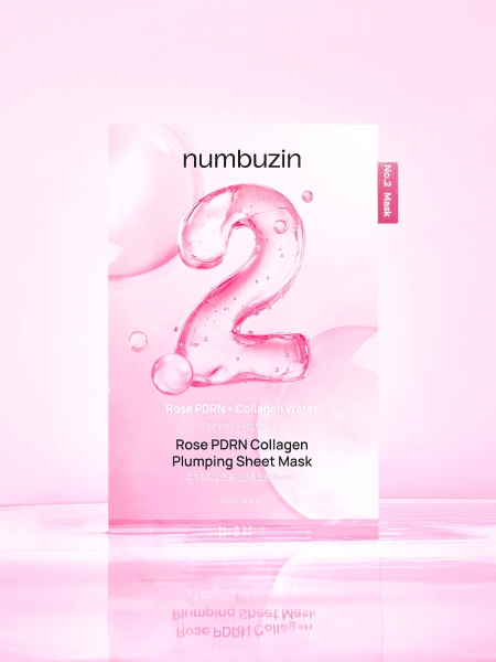 Набор укрепляющих тканевых масок для лица с ПДРН Numbuzin No.2 Rose PDRN Collagen Plumping Sheet Mask Set