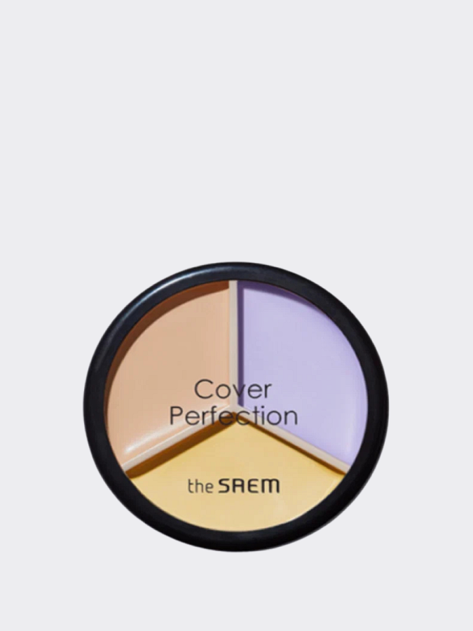 Палетка кремовых корректоров The Saem Cover Perfection Triple Pot Concealer 04 Tone Up Beige