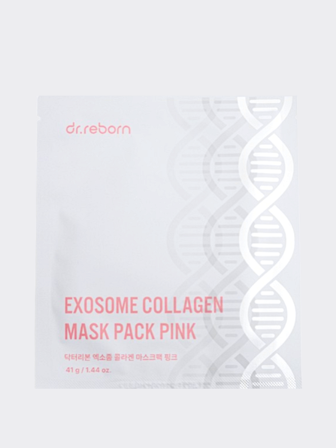 Осветляющая гидрогелевая маска экзосомами и бисабололом DR.REBORN Exosome Collagen Mask Pack Pink