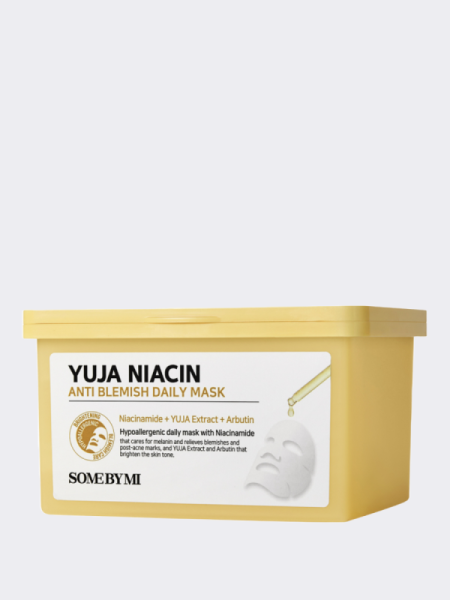 Набор осветляющих тканевых масок с экстрактом юдзу и ниацинамидом Some By Mi Yuja Niacin Anti-Blemish Daily Mask