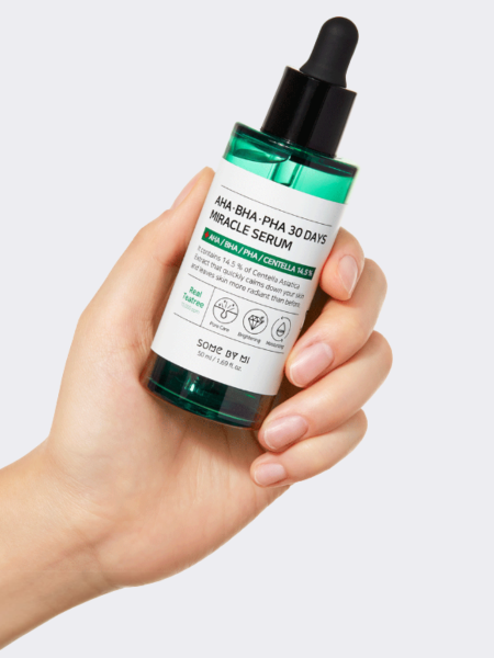 Успокаивающая сыворотка с тремя видами кислот и центеллой Some By Mi AHA BHA PHA 30 Days Miracle Serum Успокаивающая сыворотка с тремя видами кислот и центеллой Some By Mi AHA BHA PHA 30 Days Miracle Serum