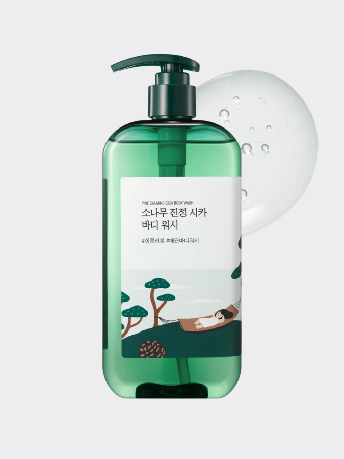 Успокаивающий гель для душа с экстрактом сосны и центеллы Round Lab Pine Calming Cica Body Wash
