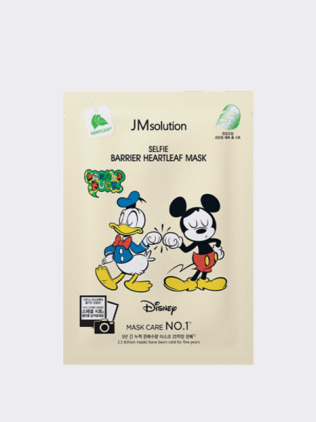 Успокаивающая тканевая маска с экстрактом хауттюйнии JMSolution Disney Collection Selfie Barrier Heartleaf Mask Успокаивающая тканевая маска с экстрактом хауттюйнии JMSolution Disney Collection Selfie Barrier Heartleaf Mask