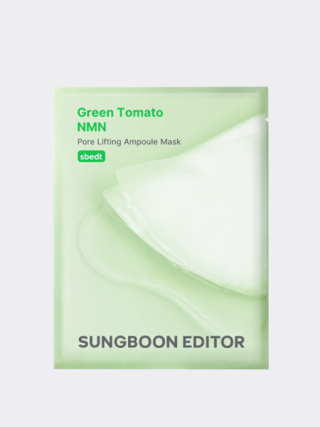 Тканевая маска для сужения пор с экстрактом томата Sungboon Editor Green Tomato NMN Pore Lifting Ampoule Mask