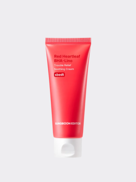 Успокаивающий крем с  салициловой кислотой Sungboon Editor Red Heartleaf BHA-Lino Trouble Relief Soothing Cream
