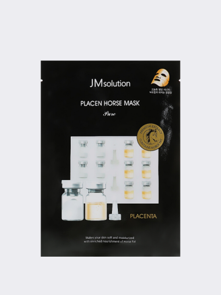 Антивозрастная тканевая плацентарная маска для лица с лошадиным жиром JMsolution Placen Horse Mask Антивозрастная тканевая плацентарная маска для лица с лошадиным жиром JMsolution Placen Horse Mask