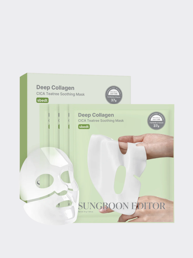 Набор успокаивающих гидрогелевых масок с экстрактом центеллы Sungboon Editor Deep Collagen Cica Teatree Soothing Mask