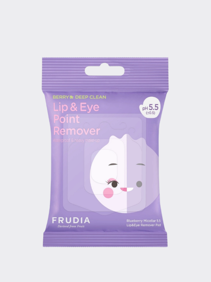 Мицеллярные диски для снятия стойкого макияжа с глаз и губ FRUDIA Blueberry Micellar 5.5 Lip&Eye Remover Pad