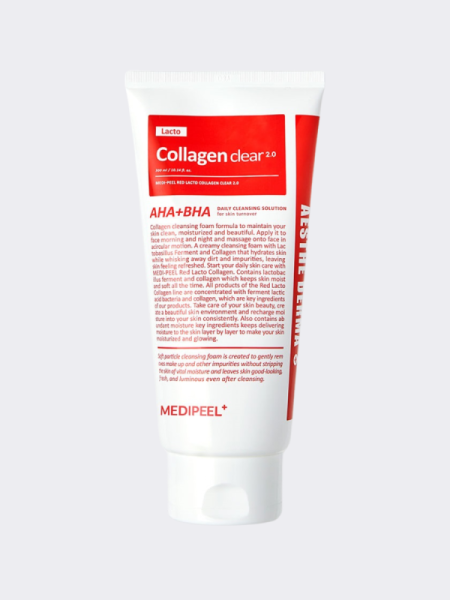 Обновлённая пенка для умывания с коллагеном и комплексом кислот MEDI-PEEL Red Lacto Collagen Clear 2.0 Обновлённая пенка для умывания с коллагеном и комплексом кислот MEDI-PEEL Red Lacto Collagen Clear 2.0