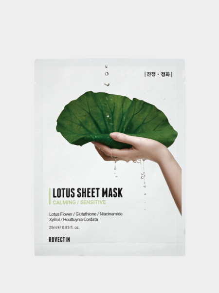 Увлажняющая тканевая маска ROVECTIN Clean Lotus Water Calmin Sheet Mask Увлажняющая тканевая маска ROVECTIN Clean Lotus Water Calmin Sheet Mask