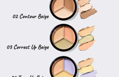 Палетка кремовых корректоров в бежевых оттенках The Saem Cover Perfection Triple Pot Concealer 01 Correct Beige
