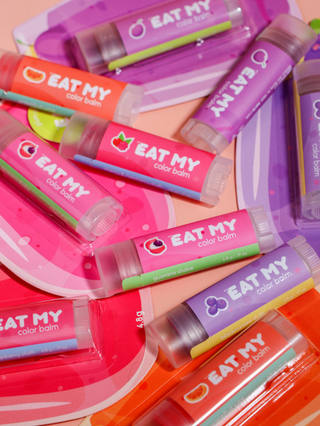 Оттеночный бальзам для губ "Клубнично-банановый смузи" EAT MY Color Balm Strawberry & Banana Smoothie