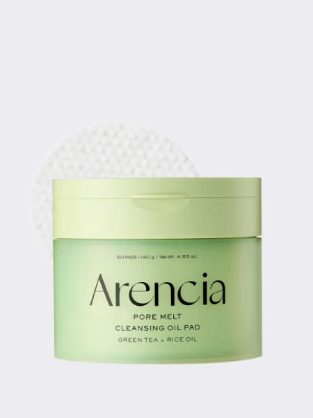 Очищающие диски для лица с экстрактом зелёного чая Arencia Pore Melt Cleansing Oil Pad