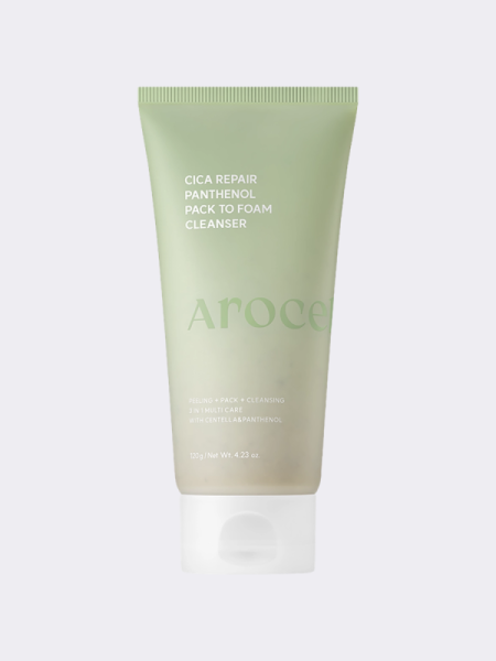 Очищающая маска-пенка с экстрактом центеллы и пантенолом Arocell Cica Repair Panthenol Pack To Foam Cleanser