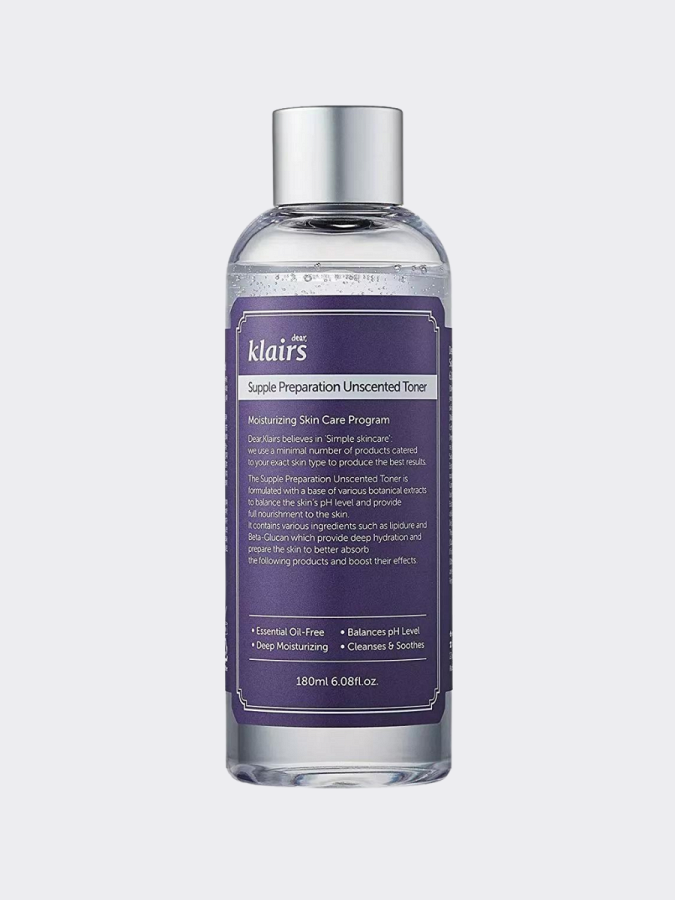 Увлажняющий тонер без масел и отдушек Dear, Klairs Supple Preparation Unscented Toner