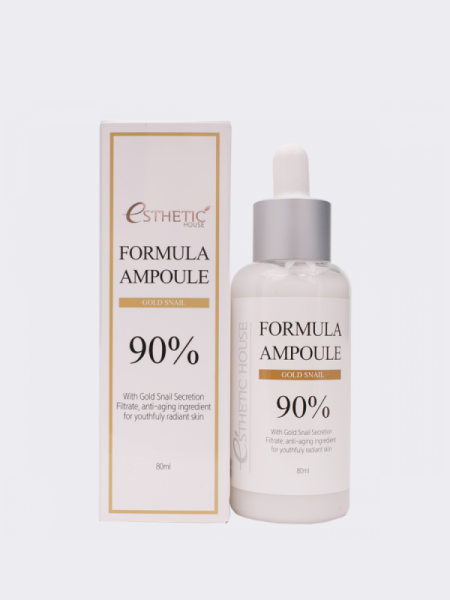 Разглаживающая сыворотка для лица с муцином улитки и золотом ESTHETIC HOUSE Formula Ampoule Gold Snail