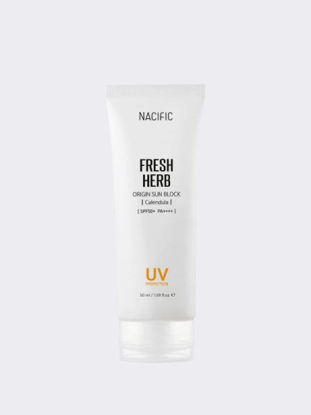 Успокаивающий солнцезащитный крем с экстрактом календулы Nacific Fresh Herb Origin Sun Block SPF50+ PA++++ Успокаивающий солнцезащитный крем с экстрактом календулы Nacific Fresh Herb Origin Sun Block SPF50+ PA++++