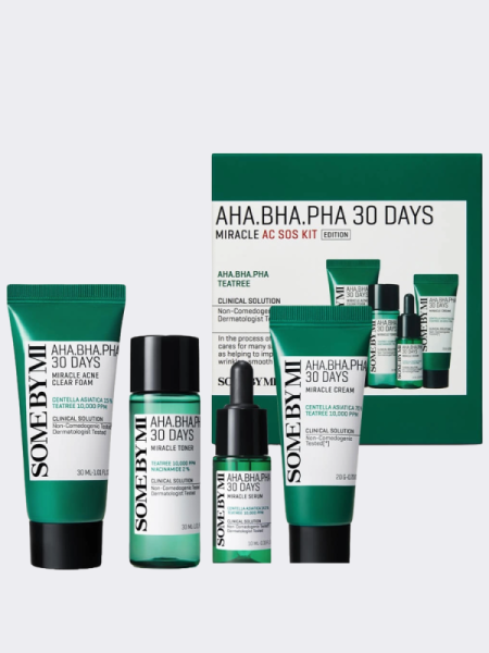 Набор миниатюр с кислотами для проблемной кожи Some By Mi 30 Days Miracle AC SOS Kit AHA-BHA-PHA Набор миниатюр с кислотами для проблемной кожи Some By Mi 30 Days Miracle AC SOS Kit AHA-BHA-PHA