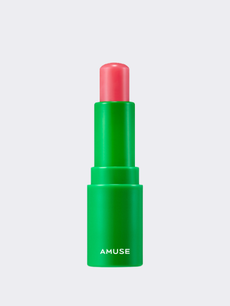 Увлажняющий бальзам для губ с оттенком AMUSE Vegan Green Lip Balm 02 Rose