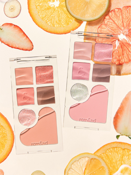 Палетка для макияжа век и лица в абрикосовых оттенках rom&nd Bare Layer Palette 01 Apricot Mood
