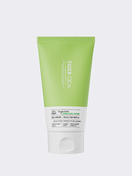 Успокаивающий крем-гель для лица с экстрактом центеллы азиатской  It's Skin Tiger Cica Green Chill Down Gel Cream Успокаивающий крем-гель для лица с экстрактом центеллы азиатской  It's Skin Tiger Cica Green Chill Down Gel Cream