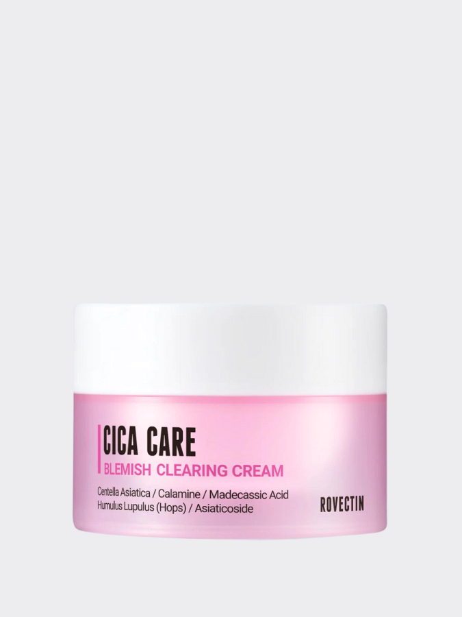 Успокаивающий крем для лица с экстрактом центеллы азиатской ROVECTIN Cica Care Blemish Clearing Cream