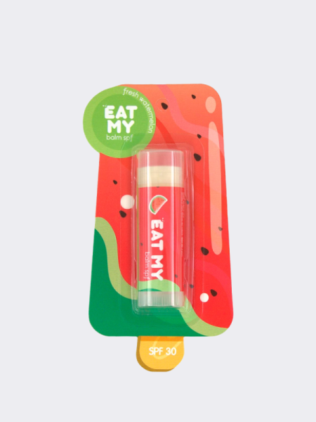Солнцезащитный бальзам для губ с ароматом свежего арбуза EAT MY Lip Balm SPF 30 Fresh Watermelon