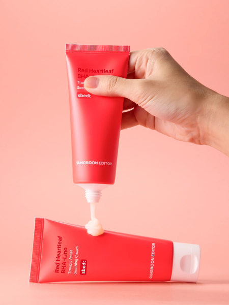 Успокаивающий крем с  салициловой кислотой Sungboon Editor Red Heartleaf BHA-Lino Trouble Relief Soothing Cream