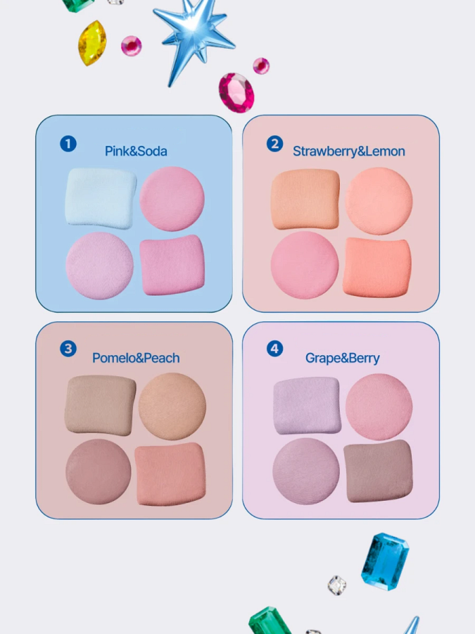 Компактная палетка румян в формате брелка fwee Pocket Cheek Palette CP04 Grape&Berry