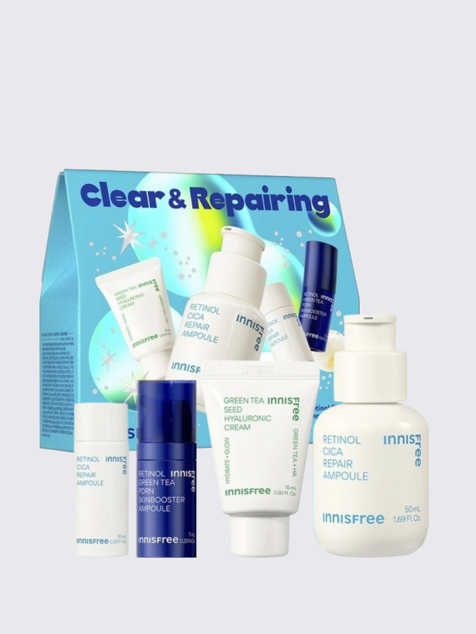 Подарочный набор для ухода за кожей с экстрактом центеллы и ретинолом innisfree Clear & Repairing Set