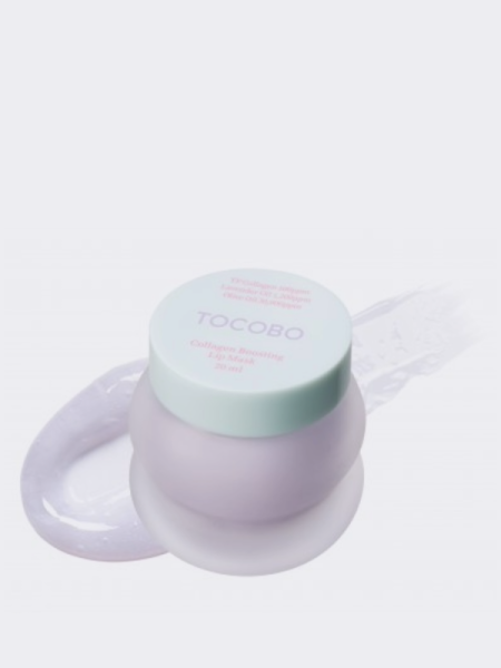 Разогревающая ночная маска для губ с экстрактом лаванды TOCOBO Collagen Boosting Lip Mask