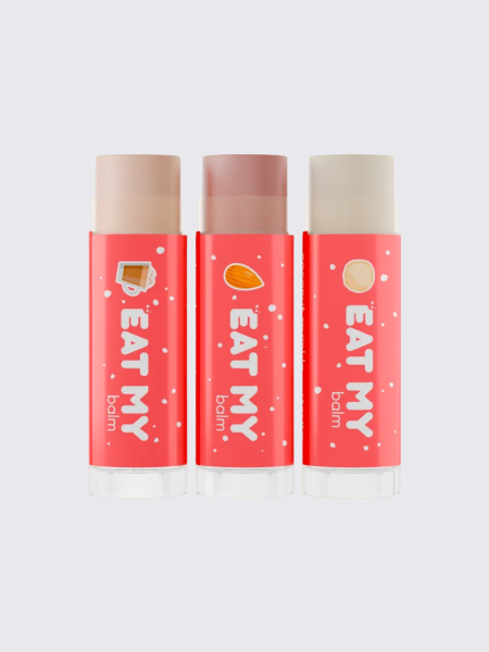 Набор бальзамов для губ с шиммером "Теплые пожелания" EAT MY BALM Holiday Balm Trio