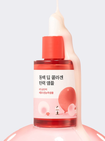 Укрепляющая сыворотка для лица с экстрактом камелии Round Lab Camellia Deep Collagen Firming Ampoule