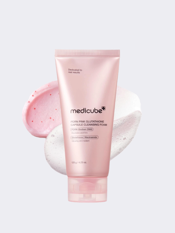 Капсульная пенка для умывания с ПДРН и глутатионом Medicube PDRN Pink Glutathione Capsule Cleansing Foam