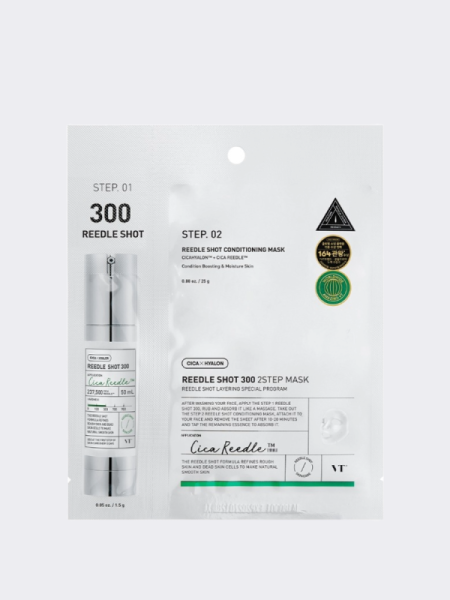 Усиленная двухступенчатая маска-бустер со спикулами VT Reedle Shot 300 2-Step Mask Усиленная двухступенчатая маска-бустер со спикулами VT Reedle Shot 300 2-Step Mask