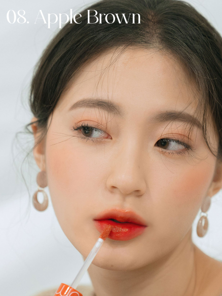 Сочный глянцевый тинт для губ в оттенке карамелизированного яблока rom&nd Juicy Lasting Tint 08 Apple Brown