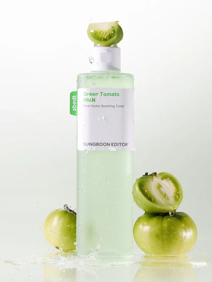 Ампульный тонер с экстрактом зелёного томата Sungboon Editor Green Tomato NMN Pore Hydro Soothing Toner