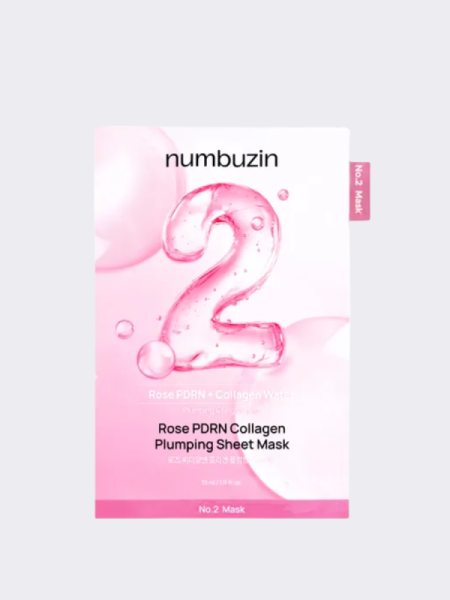 Укрепляющая тканевая маска для лица с ПДРН Numbuzin No.2 Rose PDRN Collagen Plumping Sheet Mask