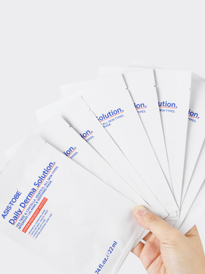 Набор успокаивающих тканевых масок для лица с растительными экстрактами ASIS-TOBE Daily Derma Solution Set