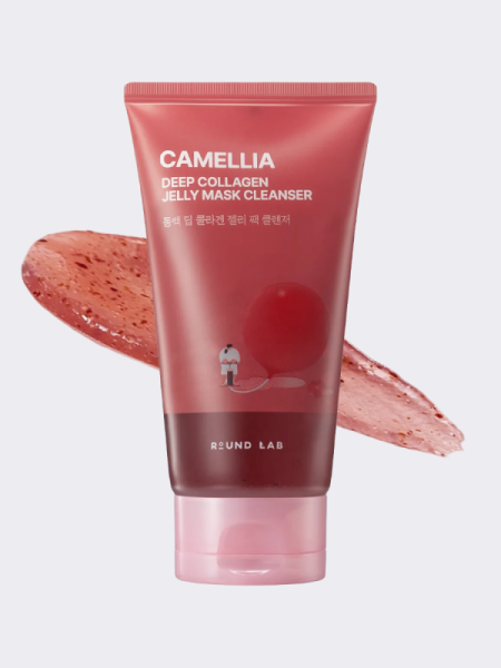 Очищающая маска-пенка с экстрактом камелии Round Lab Camellia Deep Collagen Jelly Mask Cleanser