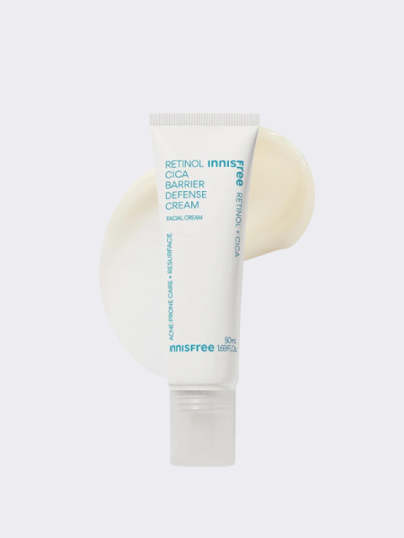 Успокаивающий крем для лица с ретинолом и экстрактом центеллы innisfree Retinol Cica Barrier Defense Cream