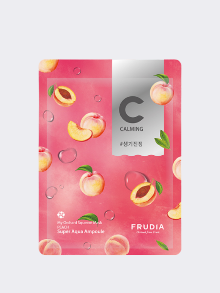 Успокаивающая тканевая маска для лица с персиком FRUDIA My Orchard Squeeze Mask Peach Успокаивающая тканевая маска для лица с персиком FRUDIA My Orchard Squeeze Mask Peach