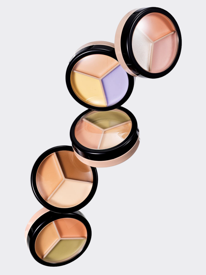 Палетка кремовых корректоров в светло-бежевых оттенках The Saem Cover Perfection Triple Pot Concealer 03 Correct Up Beige