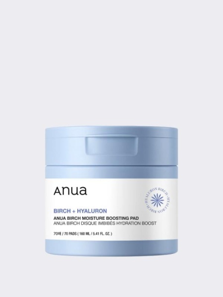 Увлажняющие тонер-пэды для лица с берёзовым соком ANUA Birch 70% Moisture Boosting Pad