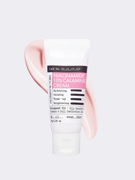 Себорегулирующий крем для лица с ниацинамидом и каламином Derma Factory Niacinamide 10% Calamine Cream