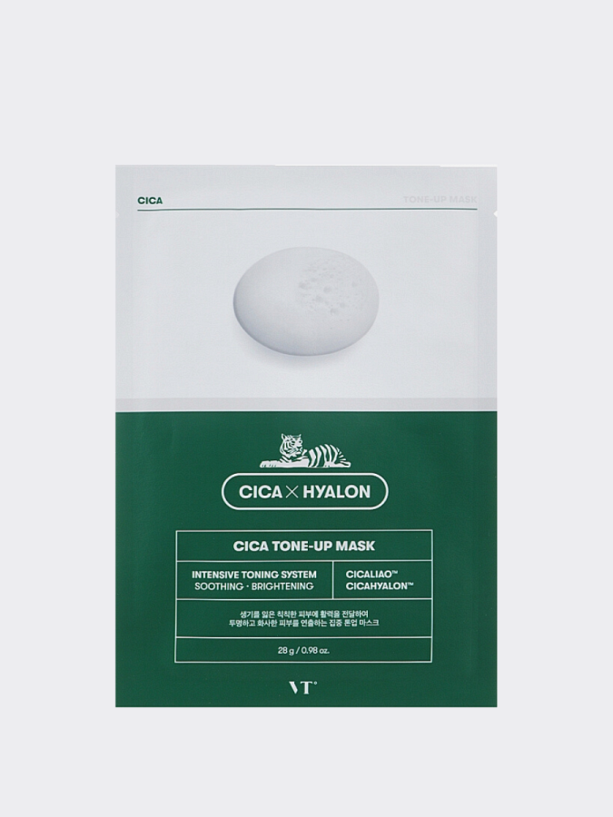 Успокаивающая тканевая маска для яркости тона VT Cosmetics Cica Hyalon Cica Tone UP Mask