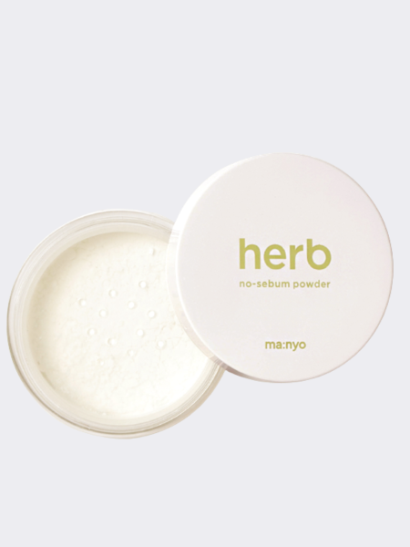 Матирующая прозрачная пудра для лица с успокаивающими экстрактами Ma:nyo Factory Herb Green No-Sebum Powder