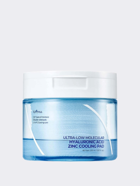 Успокаивающие тонер-пэды с гиалуроновой кислотой и цинком Isntree Ultra-Low Molecular Hyaluronic Acid Zinc Cooling Pad Успокаивающие тонер-пэды с гиалуроновой кислотой и цинком Isntree Ultra-Low Molecular Hyaluronic Acid Zinc Cooling Pad