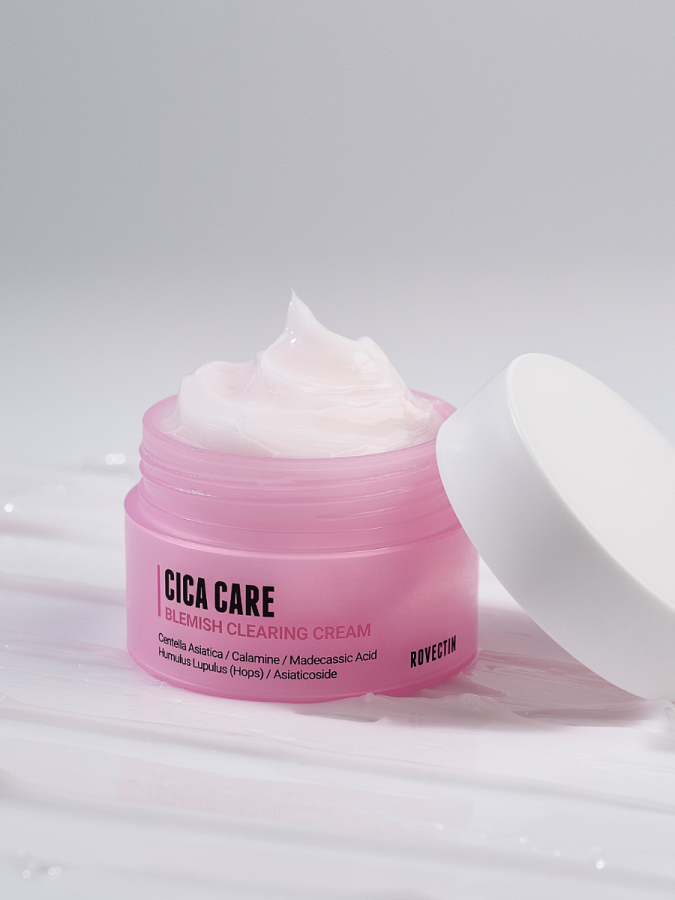 Успокаивающий крем для лица с экстрактом центеллы азиатской ROVECTIN Cica Care Blemish Clearing Cream