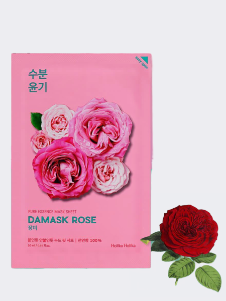 Увлажняющая тканевая маска с экстрактом дамасской розы HolikaHolika Pure Essence Mask Sheet Damask Rose Увлажняющая тканевая маска с экстрактом дамасской розы HolikaHolika Pure Essence Mask Sheet Damask Rose